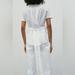 Zara Tops | Nwt Zara White Tie Contrast Top | Color: White | Size: M