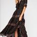 Free People Dresses | Nwt Free People Rare Feelings Black Floral Maxi Dress | Color: Black | Size: Xs