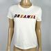 Madewell Tops | Madewell Womens Nwt Size Extra Small Xs “Dreamer” Graphic Tee Fuzzy Flock Letter | Color: Tan | Size: Xs
