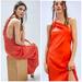 Free People Dresses | Nwt Free People Victoria One Shoulder Satin Maxi Dress $250 Size 10 Orange | Color: Orange | Size: 10