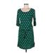 Banana Republic Factory Store Casual Dress - Sheath Scoop Neck 3/4 sleeves: Green Dresses - Women's Size Medium