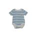 Baby Gap Short Sleeve Onesie: Gray Stripes Bottoms - Size 0-3 Month