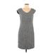 The Limited Casual Dress - Shift V Neck Short sleeves: Gray Dresses - New - Women's Size 6