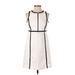 MICHAEL Michael Kors Casual Dress - A-Line: Ivory Grid Dresses - Women's Size 6 Petite