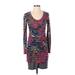 Trina Turk Casual Dress: Gray Acid Wash Print Dresses - Women's Size X-Small