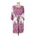 KLD Signature Casual Dress: Pink Print Dresses - Women's Size Large