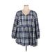 Lane Bryant Sleeveless Blouse: Blue Plaid Tops - Women's Size 22 Plus