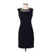 Carole Little Casual Dress - Party Crew Neck Sleeveless: Black Solid Dresses - Women's Size 2 Petite