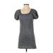 Theory Casual Dress - Shift Scoop Neck Short sleeves: Gray Marled Dresses - Women's Size Small