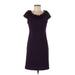 MSK Cocktail Dress - Sheath Scoop Neck Short sleeves: Purple Solid Dresses - Women's Size 6