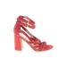 BLEECKER & BOND Heels: Red Solid Shoes - Women's Size 7 - Open Toe