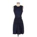 W.G.B. by Walter Baker Casual Dress - A-Line: Blue Jacquard Dresses - Women's Size X-Small