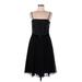 Ann Taylor Cocktail Dress - A-Line: Black Solid Dresses - Women's Size 6