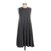 Artisan NY Casual Dress - A-Line: Gray Solid Dresses - Women's Size Small