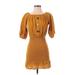 Zara Casual Dress - Mini: Brown Solid Dresses - Women's Size X-Small