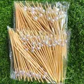 Bâtonnets de fruits en bambou avec perles dorées fourchette à collation à salade de fruits décor à