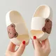 Pantoufles de plage souples à imprimé ours pour femmes chaussures à plateforme toboggans