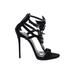 Giuseppe Zanotti Heels: Strappy Stiletto Party Black Print Shoes - Women's Size 41 - Open Toe