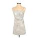 ASOS Casual Dress - Mini Square Sleeveless: Ivory Print Dresses - Women's Size 2
