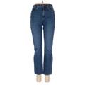 Madewell Jeans - Mid/Reg Rise Straight Leg Denim: Blue Bottoms - Women's Size 25 - Dark Wash