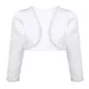 Kinder Lange Ärmel Weiß Perlen Bolero Jacke Shrug Braut Hochzeit Cape Mäntel Schal Strickjacke