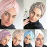 Turbante musulmano in cotone hijab cofano arabo avvolgere turbanti testa per le donne turbanti