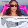 Kardashian Flat Top Shield Fashion Punk Sonnenbrille Damen Y2K Sonnenbrille Herren Spiegel One Piece