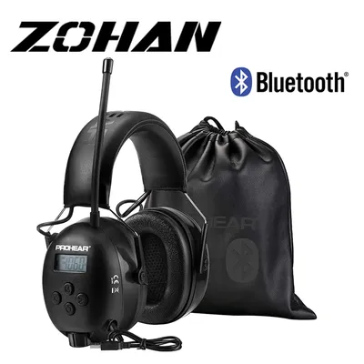 Bluetooth FM/AM Radio Ohrenschützer Gehörschutz Kopfhörer 25dB NRR Sicherheit Noise Reduction mit Image