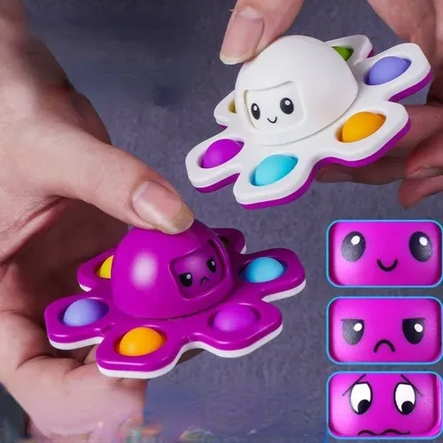 3IN1 Flip Octopus Poppit Spielzeug Finger Spinner Spielzeug Anti Stress Hand Fingertip Gyro Push