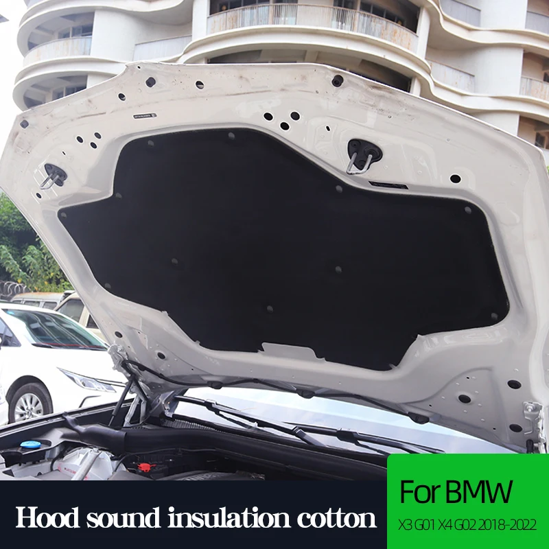 Per BMW X3 G01 X4 G02 2018 2019 2020 2021 22 Auto Cofano Motore Suono Isolamento termico Cotone Insonorizzazione Copertura Accessori Auto