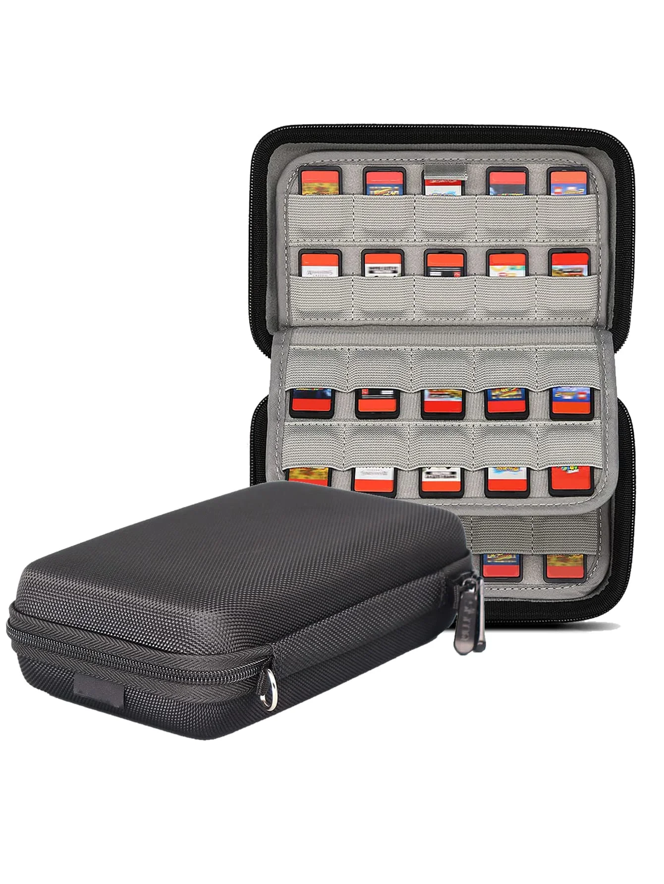 Kompatibel mit 80 Switch-Spielen, Nintendo Switch-Spielen, PS Vita-Spielen oder SD-Karten, Hartschalenetui für physische Spiele mit Tintenpatronenhalter Image