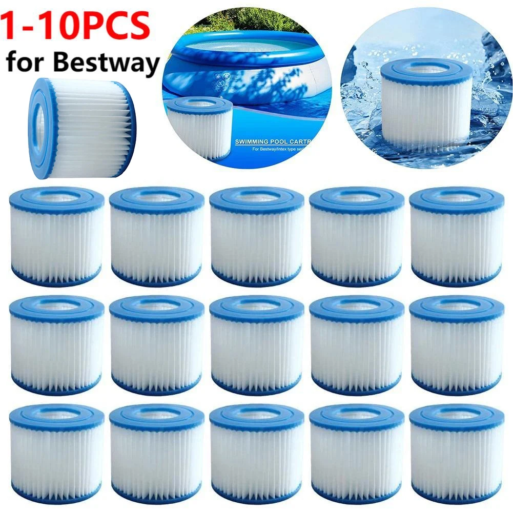1-10 stücke Ersatz-Schwimmbad filter passend für bestway flowclear Größe vi Filter patrone lay-z-spa-miami vegas Palmen federn Image