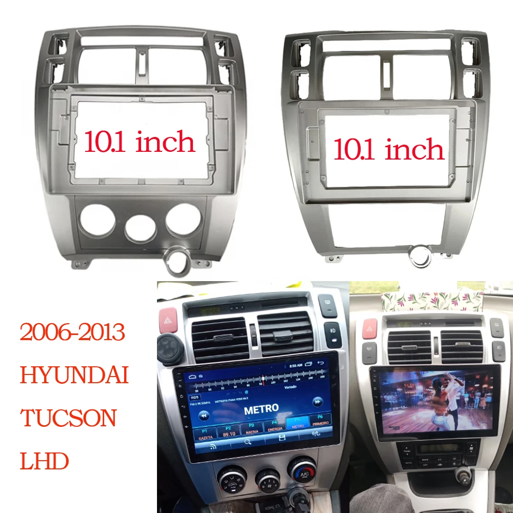 2 Din Car Frame Audio Fitting Adapter Dash Trim Kits Facia Panel 10,1 Zoll für Hyundai Tucson 2014-2018 Radio Player