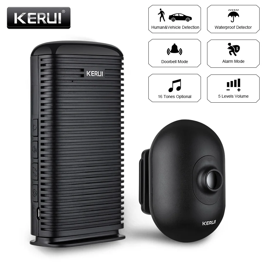 KERUI DW9 Garage Alarm Drahtlose Einfahrt Willkommen Einbrecher Alarm Wasserdicht Outdoor PIR Motion Sensor Detektor Sicherheit Schutz Image