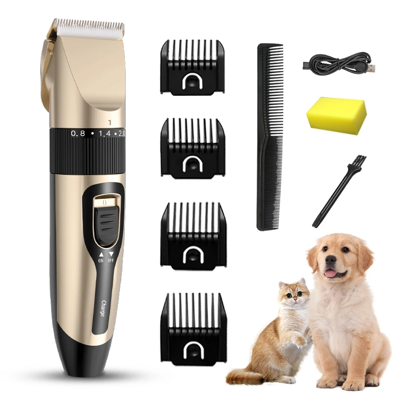 Hund Haar Clippers Elektrische Haustier Hund Clipper Pflege Trimmer Set Für Katze Kaninchen Cordless USB Aufladbare Pet Rasieren Maschine Image