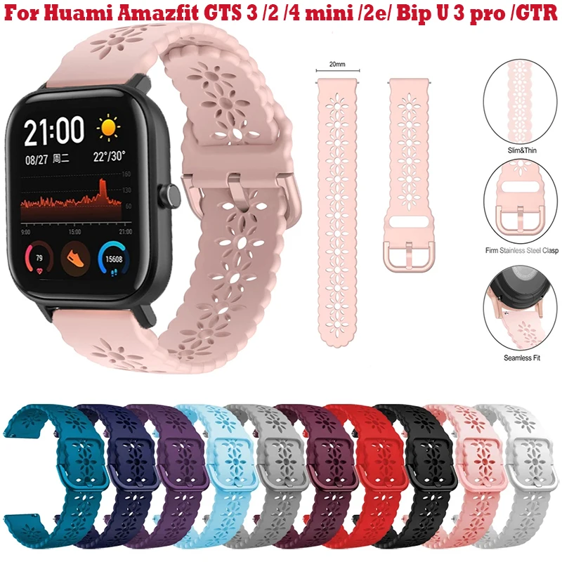 20mm correa silikon armband für xiaomi huami amazfit gts 3 2 4 mini 2e smart uhr band amazfit bip u 3 pro gtr 42mm armband Image