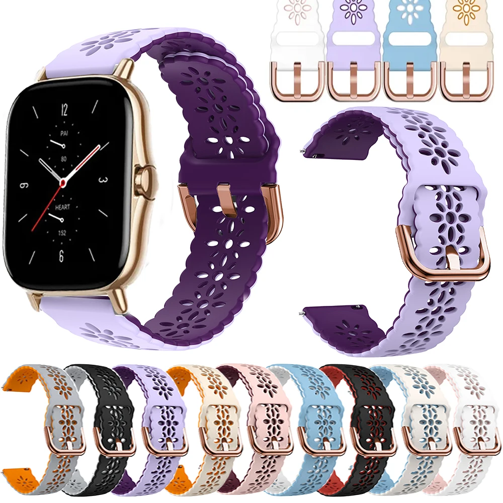 NEUE 20mm Silikon Spitze Uhrenarmbänder Für Xiaomi Huami Amazfit GTS 4/Mini /GTS4/GTS2/2e/Bip 3/U Pro GTR 42mm Armband Uhrenarmbänder Image