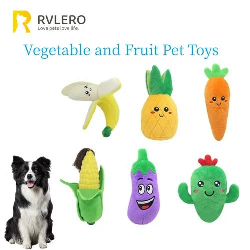 Obst Gemüse Haustier Plüsch Sound Spielzeug imitiert Ananas Banane Karotte Mais Auberginen Kaktus
