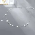 Xiyanike Silber Farbe Charm Kette Halskette für Frauen trend ige einfache Sterne Anhänger Quaste