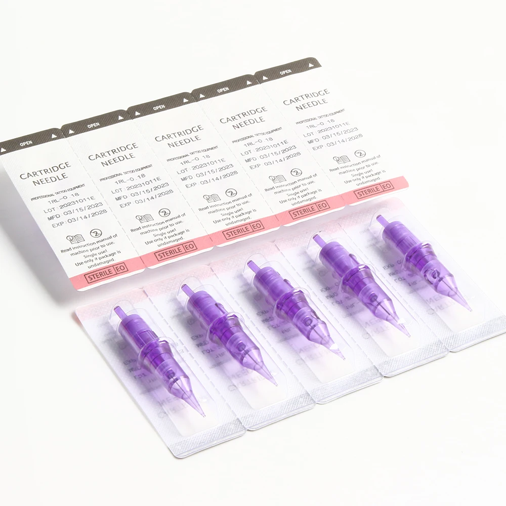 10 Teile/los Einweg Tattoo Patrone Nadeln Runde Liner Schattierung 1RL 3RL 5RL 7RL Membran PMU Nadeln Für Maschine Image
