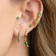 1pc Edelstahl grün Kristall Zirkonia kleine Creolen für Frauen einzigartige Ohr stecker Ohrringe