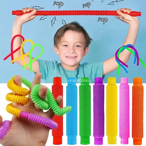 8-32 stücke bunte Pop-Röhren Teleskop Zappeln Spielzeug sensorisches Spielzeug für Stress Angst