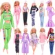 Barbies Puppe Kleidung Outfit Kleid Mode Mantel Hüte Top Hosen Kleidung für Barbie Puppe Kleidung