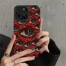 Mode gruselige gruselige rote Augen hülle für iPhone 15 Pro Max 14 11 12 13 Mini Se 7 8 plus x xs xr