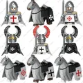 Heiße mittelalter liche militärische römische Soldat Ritter Templer Krieg Pferd Mini Action figur