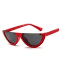 2024 neue Vintage Halb rahmen Sonnenbrille Frauen Katzenauge kleine schwarz weiß rot bunte