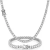 Hip Hop Schmuck Messing Fassung CZ Tennis Kette Halskette Gold/Silber Farbe Iced Out AAAAA Zirkonia Kette