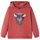 vidaXL Kids' Hooded Sweatshirt Burnt Red 128
