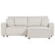 Ecksofa Beige Stoffbezug L-förmig 3-Sitzer Schlafsofa Linksseitig mit Stauraum Chaiselongue Modern Wohnzimmer Ausstattung Wohnecke Sitzecke