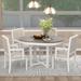 Adjustable Two-Size Round Extendable Dining Table Set with Butterfly Leaf - 5-Piece Natural Wood Wash, Upholstered Chairs